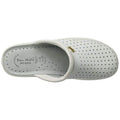White - Side - Dek Womens-Ladies Coated Leather Clogs