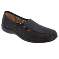 Navy Blue - Front - Boulevard Womens-Ladies Side Gusset Summer Casual Shoes