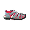 Grey-Fuchsia - Front - PDQ Womens-Ladies Toggle & Touch Fastening Sports Sandals