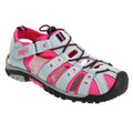 Grey-Fuchsia - Back - PDQ Womens-Ladies Toggle & Touch Fastening Sports Sandals
