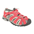 Red-Grey - Back - PDQ Womens-Ladies Toggle & Touch Fastening Sports Sandals
