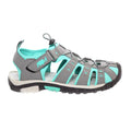 Grey-Jade - Front - PDQ Womens-Ladies Toggle & Touch Fastening Sports Sandals