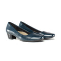 Navy - Pack Shot - Boulevard Womens-Ladies Low Heel Plain Court Shoes