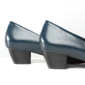 Navy - Close up - Boulevard Womens-Ladies Low Heel Plain Court Shoes