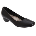 Black - Front - Boulevard Womens-Ladies Low Heel Plain Court Shoes