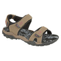 Taupe - Front - PDQ Womens-Ladies Toggle & Touch Fastening Sports Sandals