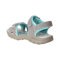 Light Grey-Mint - Pack Shot - PDQ Womens-Ladies Toggle & Touch Fastening Sports Sandals