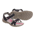 Navy-Grey - Lifestyle - PDQ Womens-Ladies Toggle & Touch Fastening Sports Sandals