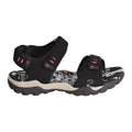 Black - Front - PDQ Womens-Ladies Toggle & Touch Fastening Sports Sandals