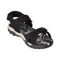 Black - Back - PDQ Womens-Ladies Toggle & Touch Fastening Sports Sandals