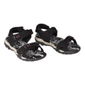 Black - Side - PDQ Womens-Ladies Toggle & Touch Fastening Sports Sandals