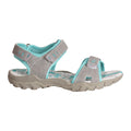 Light Grey-Mint - Front - PDQ Womens-Ladies Toggle & Touch Fastening Sports Sandals