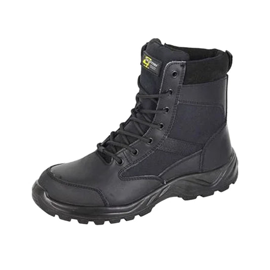 Black - Front - Grafters Mens DMZ 6 Leather Safety Boots
