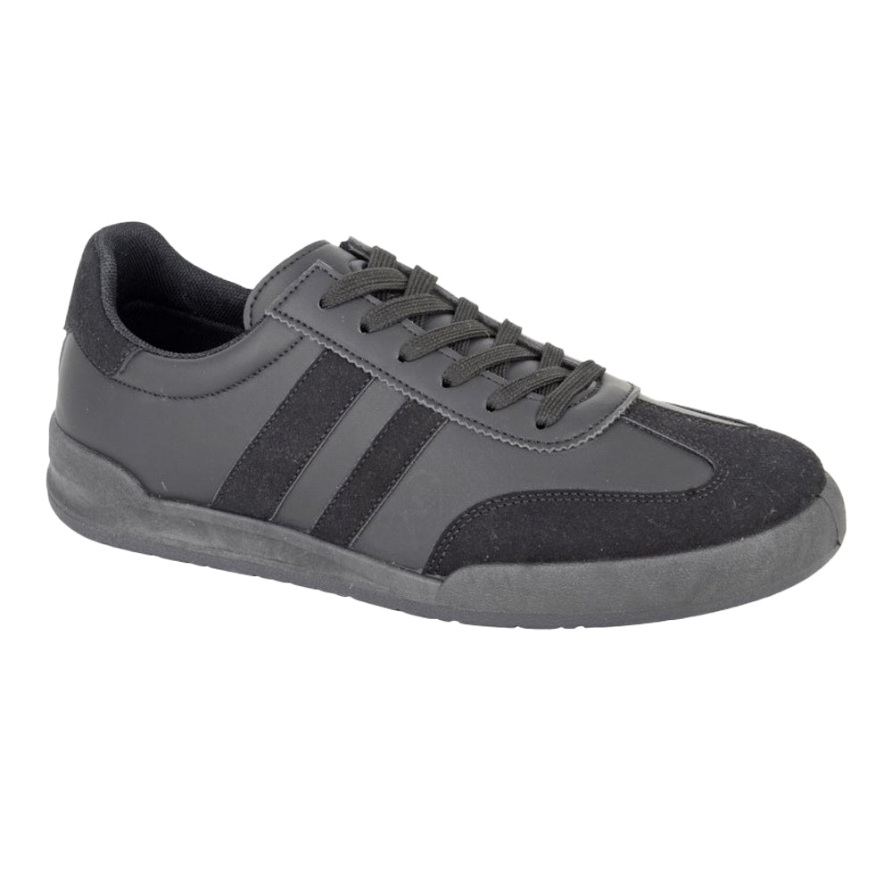 All Black - Front - Rdek Mens Kite Synthetic Nubuck Trainers