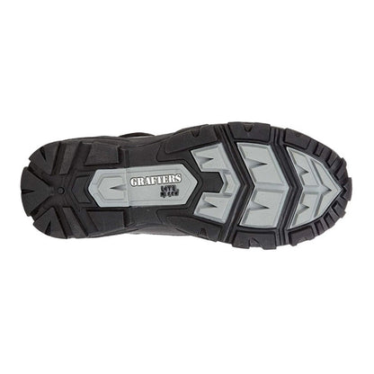 Black - Back - Grafters Mens Commander Action Leather Combat Boots