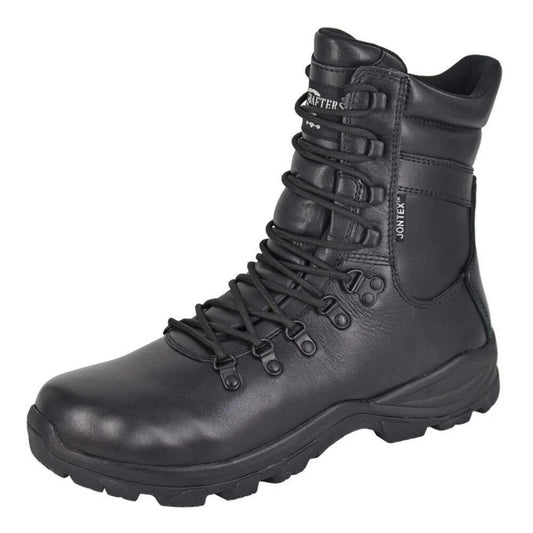 Black - Front - Grafters Mens Commander Action Leather Combat Boots