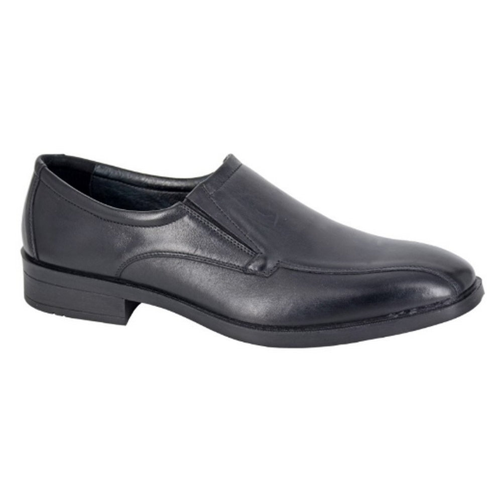 Black - Front - IMAC Mens Art Leather Casual Shoes