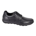 Black - Front - IMAC Mens Art Leather Casual Shoes