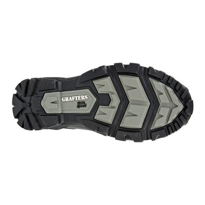Black - Back - Grafters Mens Tiger Leather Combat Boots