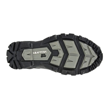 Black - Back - Grafters Mens Tiger Leather Combat Boots