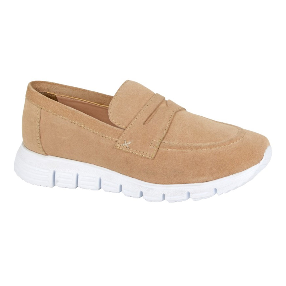 Taupe - Front - Cipriata Womens-Ladies Felisa Suede Trainers