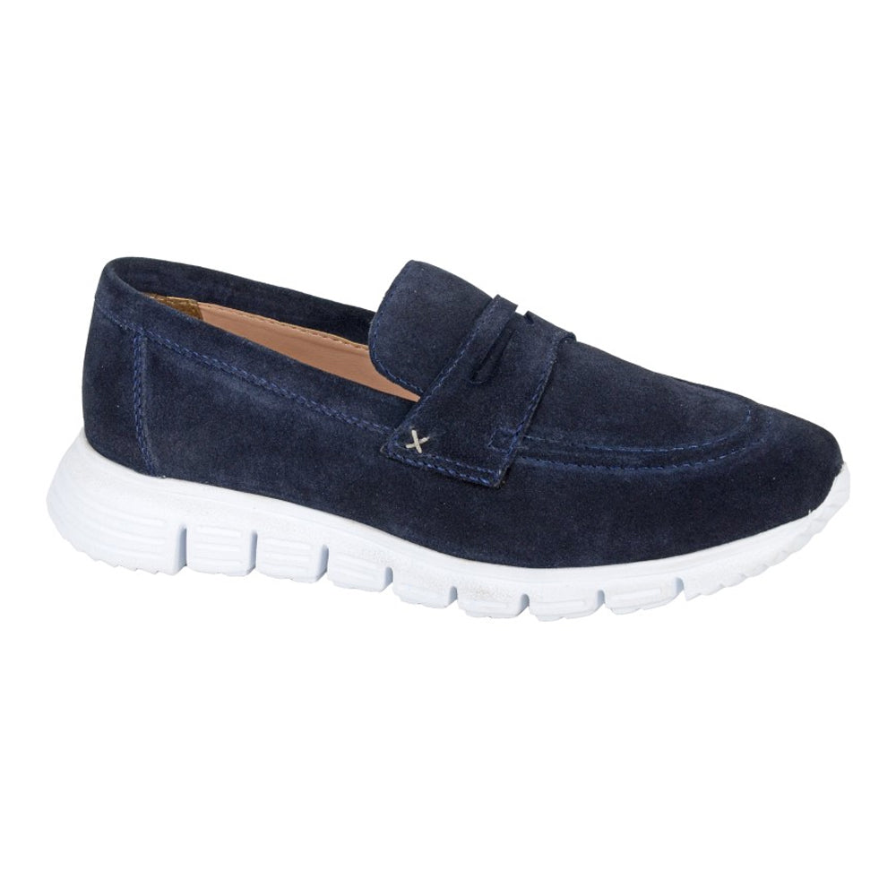 Navy - Front - Cipriata Womens-Ladies Felisa Suede Trainers