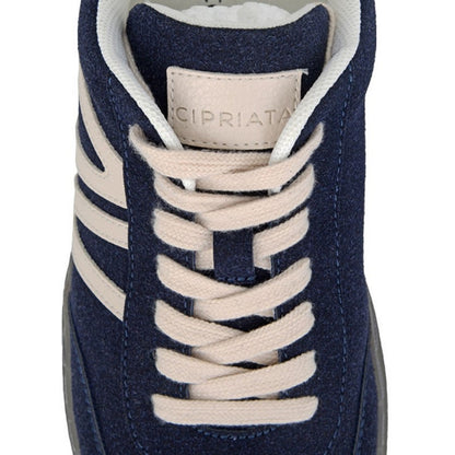 Navy - Side - Cipriata Womens-Ladies Redea Microsuede Trainers