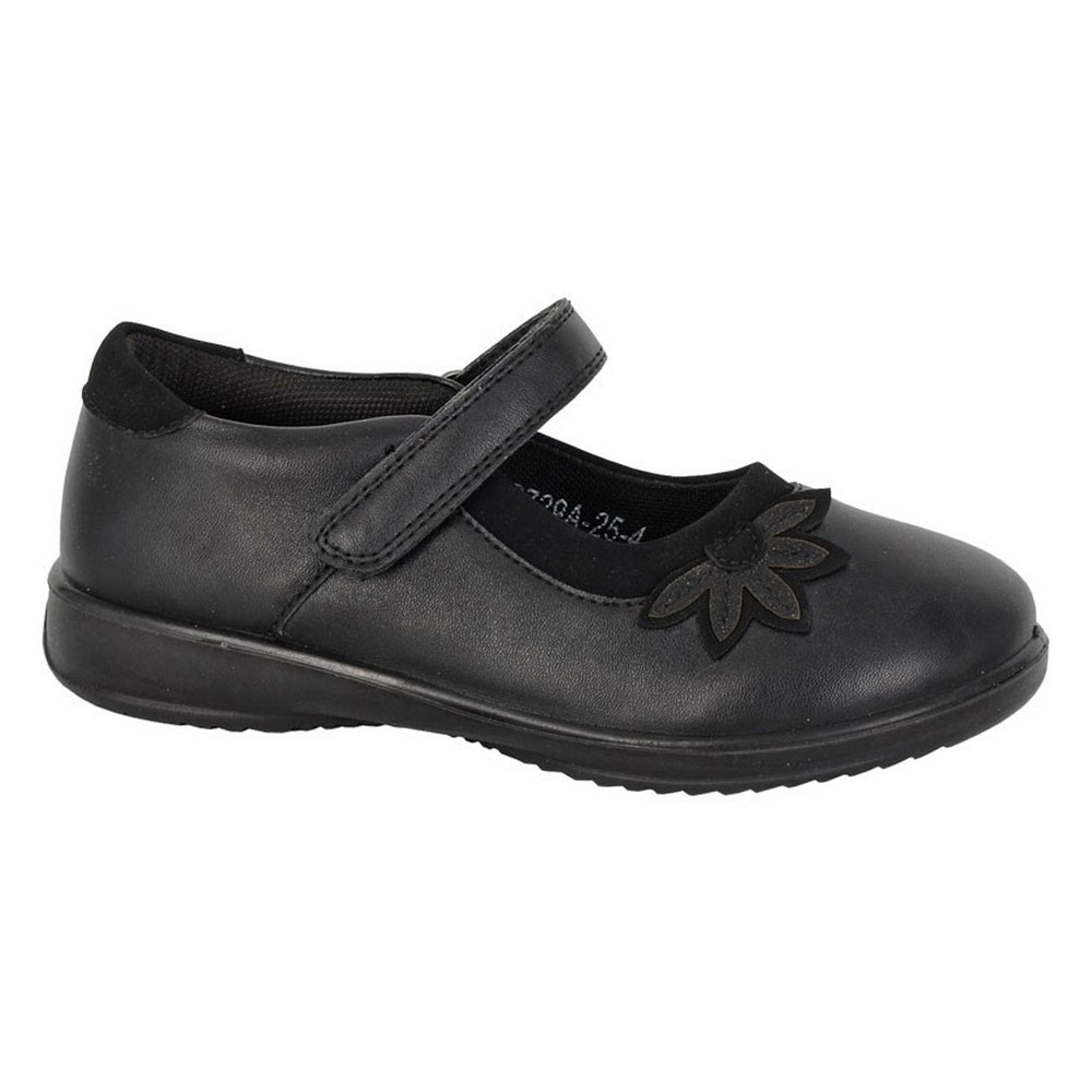 Black - Front - Boulevard Girls Flower Mary Janes