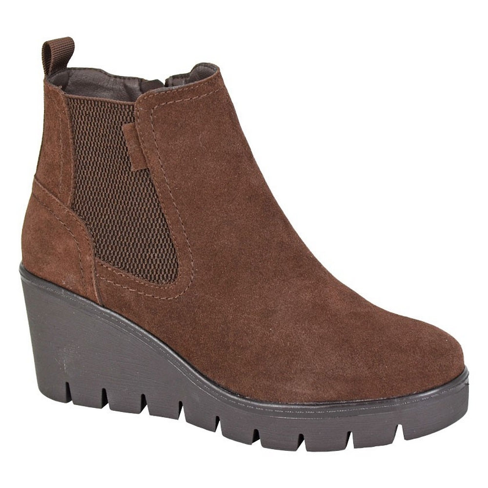 Chocolate Brown - Front - Cipriata Womens-Ladies Amina Suede Ankle Boots