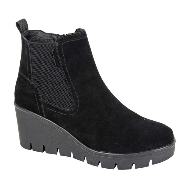 Black - Front - Cipriata Womens-Ladies Amina Suede Ankle Boots
