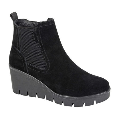 Black - Front - Cipriata Womens-Ladies Amina Suede Ankle Boots