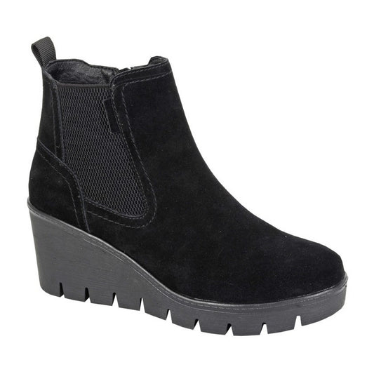 Black - Front - Cipriata Womens-Ladies Amina Suede Ankle Boots