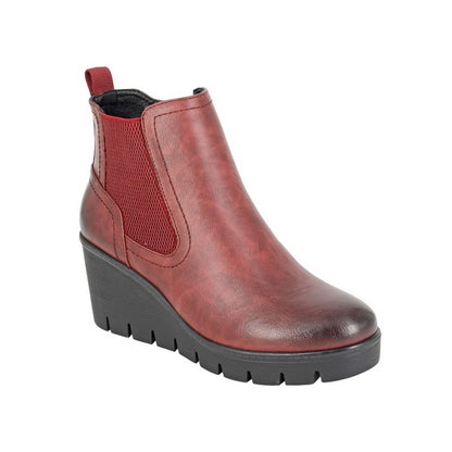 Burgundy - Front - Cipriata Womens-Ladies Annina Ankle Boots