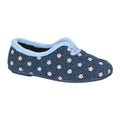 Navy - Front - Sleepers Womens-Ladies Carol Slippers