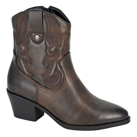 Dark Brown - Front - Cipriata Womens-Ladies Bertilla Burnished Ankle Boots