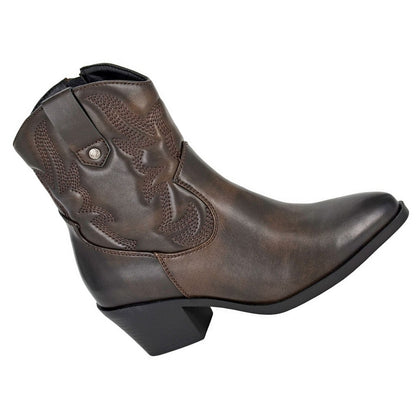 Dark Brown - Back - Cipriata Womens-Ladies Bertilla Burnished Ankle Boots