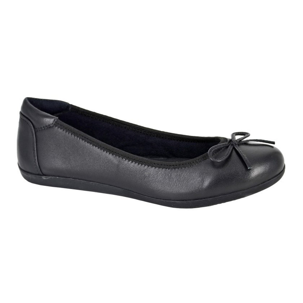 Black - Front - Cipriata Womens-Ladies Eria Leather Ballerina Flats