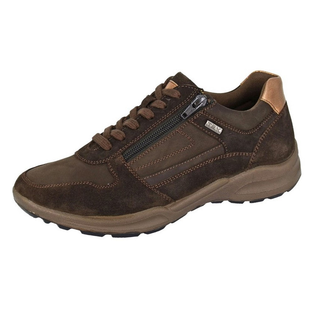 Brown - Front - Mod Comfys Womens-Ladies Tissington Nubuck Trainers
