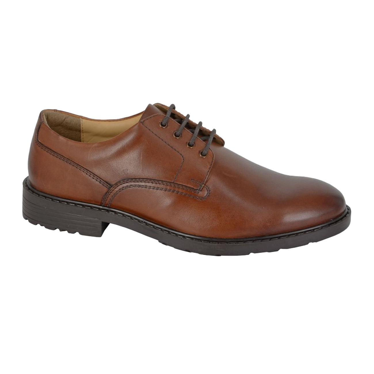 Conker Brown - Front - Tredflex Mens Leather Gibson Shoes