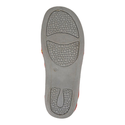 Red-Grey - Back - Sleepers Womens-Ladies Isla Dotted Slippers