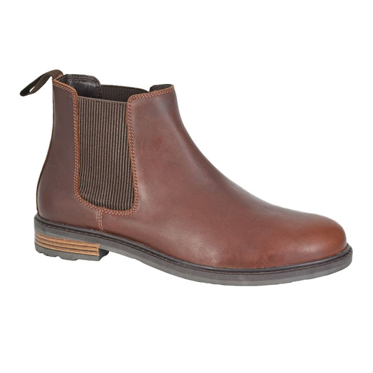 Brown - Front - Roamers Mens Waxy Leather Chelsea Boots