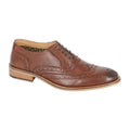 Brown - Front - Roamers Mens Conker Leather Brogues