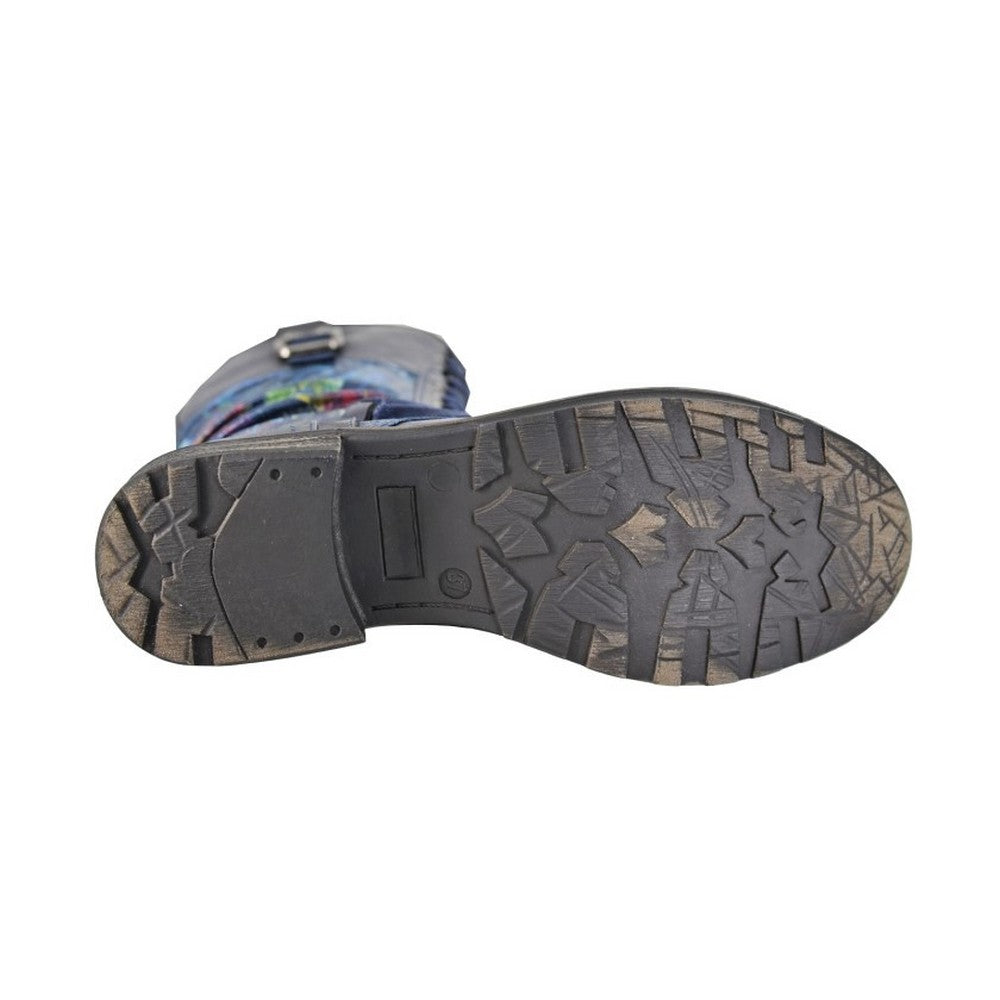 Black - Back - Cipriata Womens-Ladies Floral Calf Boots