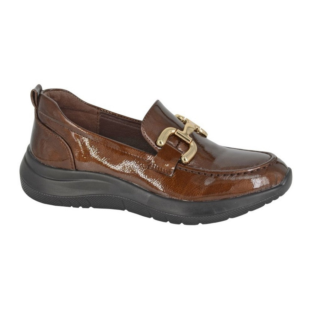 Brown - Front - Cipriata Womens-Ladies Flor Loafers