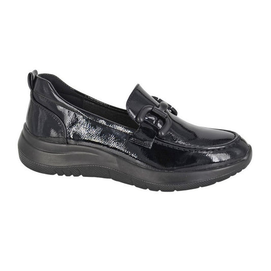 Black - Front - Cipriata Womens-Ladies Flor Loafers