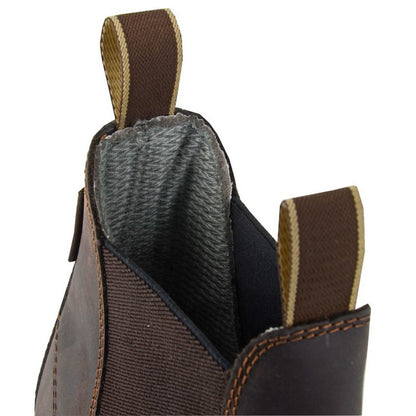 Brown - Side - Woodland Mens Nubuck Chelsea Boots