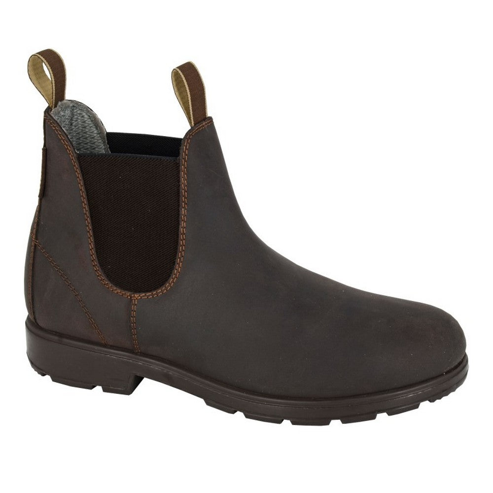 Brown - Front - Woodland Mens Nubuck Chelsea Boots