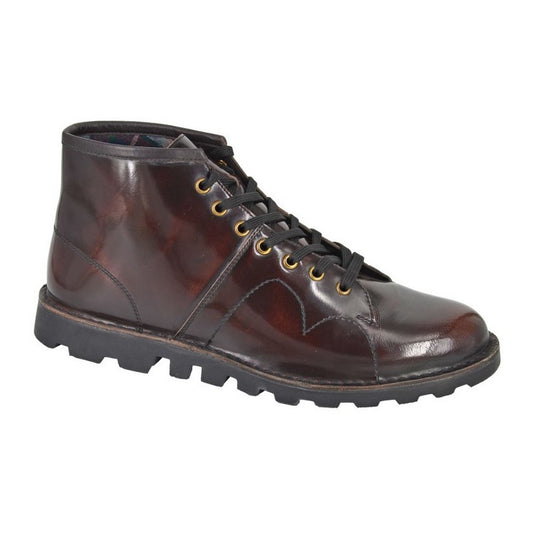 Bordeaux - Front - Grafters Unisex Adult Leather Monkey Boots