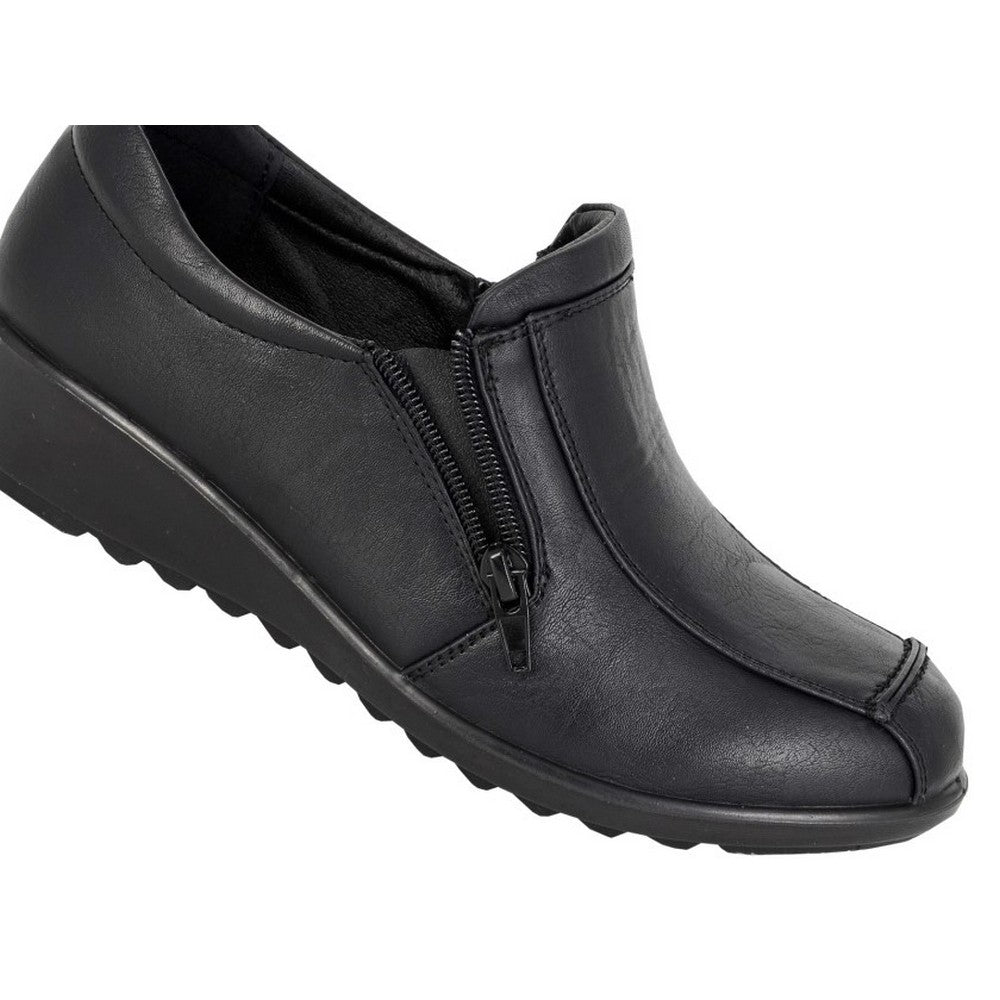Black - Side - Boulevard Womens-Ladies Loafers