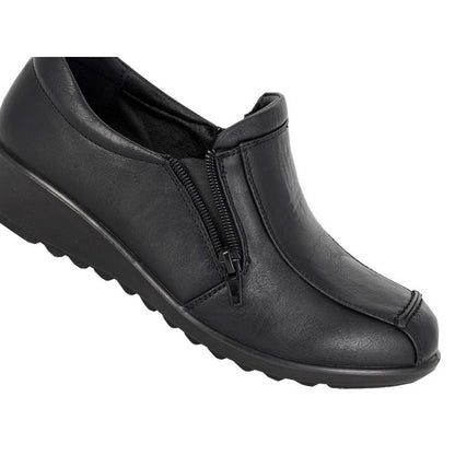 Black - Side - Boulevard Womens-Ladies Loafers